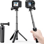 Mini Trépied Selfie Stick avec Perche Télescopique pour Caméra Sport Compatible avec /Go Pro 12/11/10/9/8/Max/DJI Osmo Action Camera(Q217)