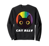 Rainbow Cat Ally: Celebrating LGBTQ+ Unity - Pride Month Sweatshirt