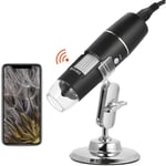 Microscope numérique USB à grossissement 1000X avec loupe sur pied avec loupe à lumière 8 LED pour iOS/Android