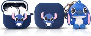 Coque pour Samsung Galaxy Buds 3 et Galaxy Buds 3 Pro Écouteurs avec poupée et mousqueton, coque de protection antichoc en silicone avec motif de peau de dessin animé pour homme