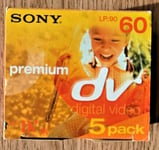 5 x Sony Premium Mini DV ME 60 LP90 DVM60PR3 Camcorder Video Tapes New Sealed