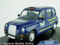 LONDON TAXI FX4 MODEL CAR REAL RADIO 1:43 SCALE OXFORD DIECAST TX4003 K8