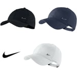 Boys Nike Baseball Cap Swoosh Metal Logo Caps Junior Kids Hat Black Navy White