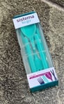 Sistema Cutlery To Go Fold Away Plastic Set Spoon,Fork,Knife,Chopstick-Green