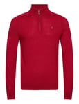 Merino John Zip Tops Knitwear Half Zip Jumpers Red Morris