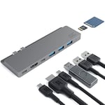 GC Connect60 Hub USB-C 8im1 Adaptateur station d'accueil (Thunderbolt 3 (4K 60Hz), USB-C, 3 x USB 3.0, HDMI, microSD, SD) Power Delivery 100 W pour MacBook Pro 13"/15" (2016/2017/2018/2019) Air (2019)
