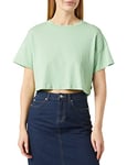 Noisy may Bestseller A/S Women's Nmalena S/S O-Neck Semicrop Top FWD Noos T-Shirt, Quiet Green, M