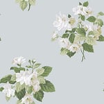 Galerie G78497 Secret Garden Classic Bouquet Wallpaper, Duck Egg/Cream, 10m x 53cm