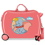 Disney Dumbo Valise Enfant Corail 50 x 39 x 20 cm Rigide ABS Fermeture à Combinaison latérale 78 L 1,8 kg 4 Roues Bagages à Main, Rouge, Valise pour Enfant