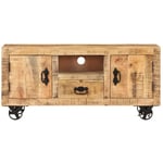 Meuble tv, Banc tv, Armoire de rangement Bois de manguier brut 110x30x50 cm LWW46500 MaisonChic