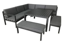 Salon de jardin bas Proloisirs Royan II aluminium gris