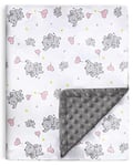 Trongle Double Layer Baby Blanket, Super Soft Elephant With Dotted Backing, Ideal Christmas Shower Gifts for Boys or Girls, Suitable Nursery Cot, Car Seat, Pram, Grey, 100x75cm, JOF-G3