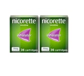 2x Nicorette Inhalator, 15 mg, 36 Cartridges  Exp Date 07/26