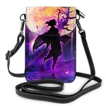 DJNGN Demon Shinobu Kochou Phone Purse Women 's Crossbody Handbags Lightweight Bags Women Purse Leather Cell Phone Holster Wallet Case