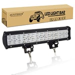 AUXTINGS 38cm 90W LED Barre lumineuse inondation spot Combo 6000K extérieur étanche Offroad LED Lampe de travail pour Off-road Véhicules 4x4 ATV Utvs