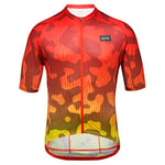 GORE WEAR Men's Breathable Cycling Jersey, Rain Camo, Fast Moisture Wicking, With Pockets, Short Sleeve Cycling Shirt, Fireball, M