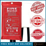 FIRE BLANKET LARGE QUICK RELEASE HOME CARAVAN KITCHEN FIRE SAFETY BLANKET 1Mx1M 