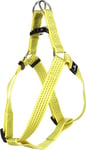 Flamingo Harnais pour Chien Step&Go Len Jaune Fluo M - 35 à 60cm 20mm - Réglable en continu - avec Bandes réfléchissantes - avec Boucle à clic et verrou de sécurité