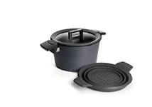 Woll 124–1 CPI Casserole en Fonte avec Couvercle, Fonte d'aluminium, Gris, 30 x 24 x 11,5 cm, 2 unités