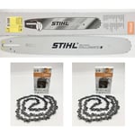 Stihl - Guide chaîne Light 06 45cm / 18 - 3/8 - 1,6 mm 30030005217 + 2x Chaînes de tronçonneuses Rapid Super 3/8 1,6 mm 36210000066