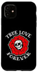 Coque pour iPhone 11 Retro Vintage True Love Forever Skull and Flower Memento Mori