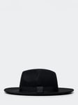 Mango Wool Stitch Fedora Hat, Black
