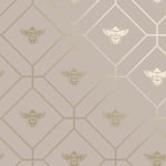 Holden DÃÂ©cor Honeycomb Bee Wallpaper Geometric Metallic Modern Gold Pink