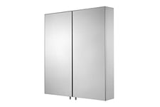 Croydex Finchley Double Door Bathroom Medicine Cabinet, Stainless Steel, 670x600x119mm