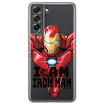 ERT GROUP mobile phone case for Samsung S21 FE original and officially Licensed Marvel pattern Iron Man 029 optimally adapted to the shape of the mobile phone, partially transparent