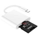 Adaptateur De Lecteur De Carte Otg 2 En 1 Pour Iphone,Convertisseur De Lecture De Carte Mémoire Intelligente Micro Sd Tf,Mini Lecteur De Carte,14,13,12,11 Pro Max - Type Dual For Iphone