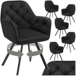 tectake® Lot de 6 Chaise pivotante de Salle à Manger Moderne Fauteuil salon Chaise Ergonomique Rembourrée Confortable Chaise Design Meuble salon pour Salle à manger, salon, coiffeuse, chambre, cuisine