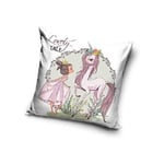 PRINCESSE et LICORNE : Housse de Coussin 40x40cm NEUF