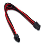 Xclio Black and Red 6+2 Pin Braided PCIe Cable