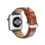 Premium Läderarmband Apple Watch 45mm Series 8 Brun