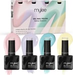 Mylee Gel Nail Polish Quad Colour Set 4x10ml Yellow,Lilac,Green,Pink 