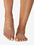 Toesox Half Toe Elle Grip Socks - Natural