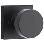 Kwikset Pismo 97402-854 Bouton de porte d'entrée à clé avec SmartKey Security, rond, fer noir