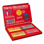 Tony's Chocolonely - Mixed Chocolate Gift Box - Milk Chocolate Bars - 180g x 4 Flavours - Gifting Package - Thank You Gift - Birthday Present - Belgian Fairtrade Chocolate