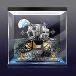 icuanuty Acrylic Display Case for Lego 10266 Creator Expert Nasa Apollo 11 Lunar Lander, Dustproof Display Box for Models Collectables (Only Case) (3mm with Light & Inkjet)