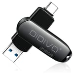 DIDIVO USB C Memory Stick 256GB USB C Flash Drive 2 in 1 USB 3.0 Type C Memory Stick 256GB Portable OTG Thumb Drive Pen Drive External Storage for USB-C Smartphones,Tablets & New MacBook Laptop, PC