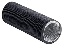 Steinberg14 Black 127mm Flexible Ducting 1m - 5 inch Ducting for Air Conditioner - Extractor Tube Hose - Tumble Dryer Pipe - PVC/Aluminium Duct for Cooling Ventilation and Air Conditioning Systems