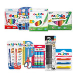 CARIOCA Lot Rentrée Scolaire | Fournitures Scolaires : Crayons de Couleur et de Dessin, Aquarelles, Feutres, Stylos Effaçables, Crayons de Couleur, Peinture pour Enfants et Papeterie, 100 Pièces