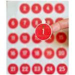 25 Christmas DIY Advent Calendar Number Bauble Candy Cane Stickers Labels