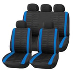 upgrade4cars Housse de Siege Voiture Universelle Noir Bleu | Ensemble de Housses Siège Auto Universel | Couvre Sieges pour Avant et Arrière | Accessoires Interieur Gadget