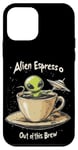 Coque pour iPhone 12 mini Expresso extraterrestre drôle hors de ce brassage science-fiction amateur de café