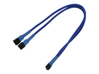 Nanoxia - Strömdelare För Fläkt - 3 Pin Molex (Hona) Till 3 Pin Molex (Hane) - 30 Cm - Blå