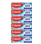 Colgate Advanced White Whitening Toothpaste Whiter Teeth - Pack of 6 x 125ml