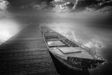 Bad Weather Incoming Boats In Harbor Poster 70x100 cm