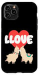 Coque pour iPhone 11 Pro LLove Funny Llama Valentine Jeu de mots pour couples amoureux de lama