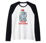 Christmas Funny Yeti Bigfoot abominable Snowman Monster Raglan Baseball Tee